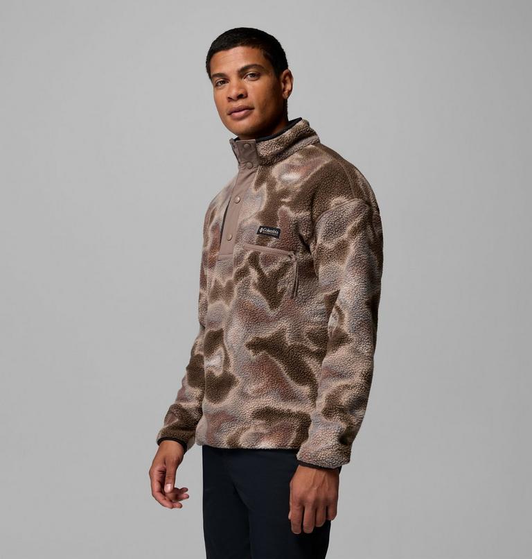 Men's Helvetia II Printed Half Snap Fleece, Color: Iron Dyeflow, image 4