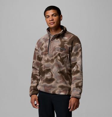Men's Helvetia II Printed Half Snap Fleece, Color: Iron Dyeflow, image 5