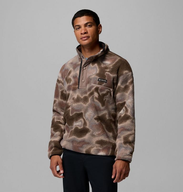 Men's Helvetia II Printed Half Snap Fleece, Color: Iron Dyeflow, image 1