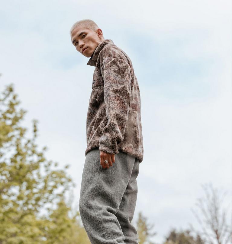 Men's Helvetia II Printed Half Snap Fleece, Color: Iron Dyeflow, image 8
