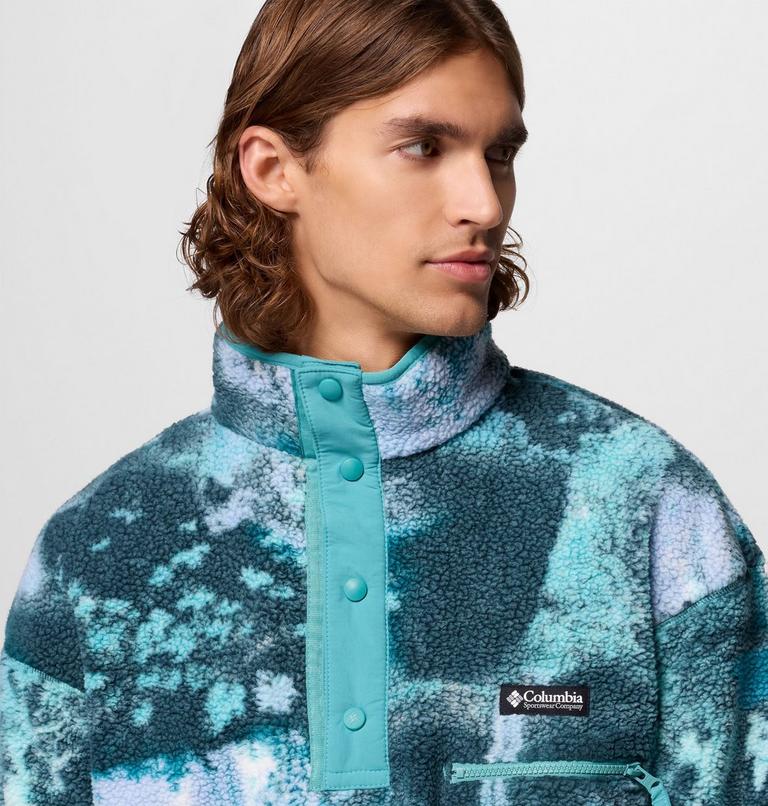 Men's Helvetia II Printed Half Snap Fleece, Color: Teal Chasing Falls, image 5