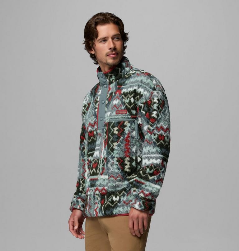 Men's Helvetia II Printed Half Snap Fleece, Color: Sedona Sage Geomix, image 4