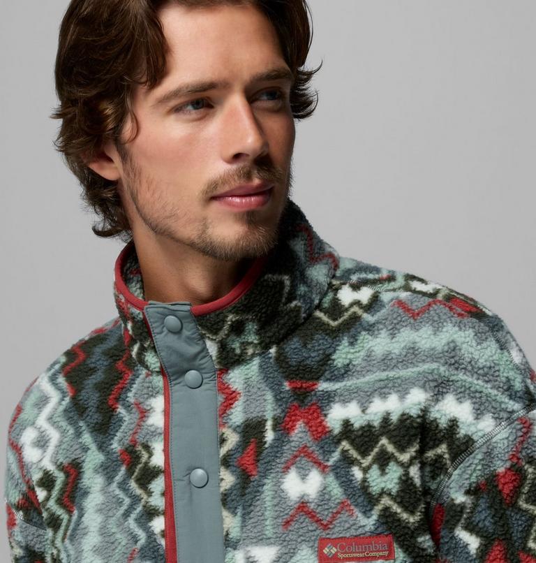 Men's Helvetia II Printed Half Snap Fleece, Color: Sedona Sage Geomix, image 5