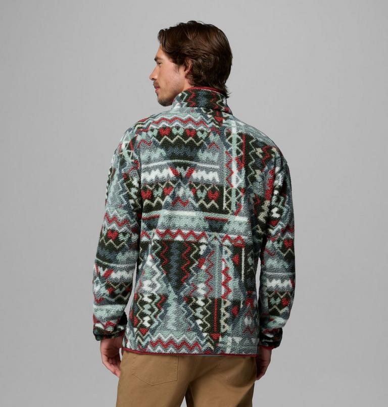 Men's Helvetia II Printed Half Snap Fleece, Color: Sedona Sage Geomix, image 3