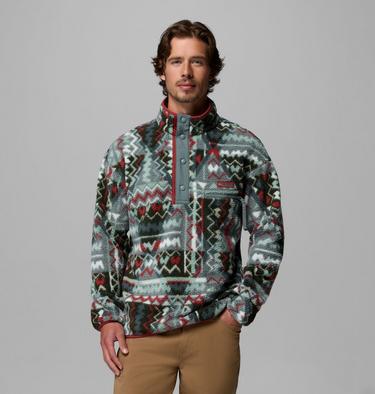 Men's Helvetia II Printed Half Snap Fleece, Color: Sedona Sage Geomix, image 9