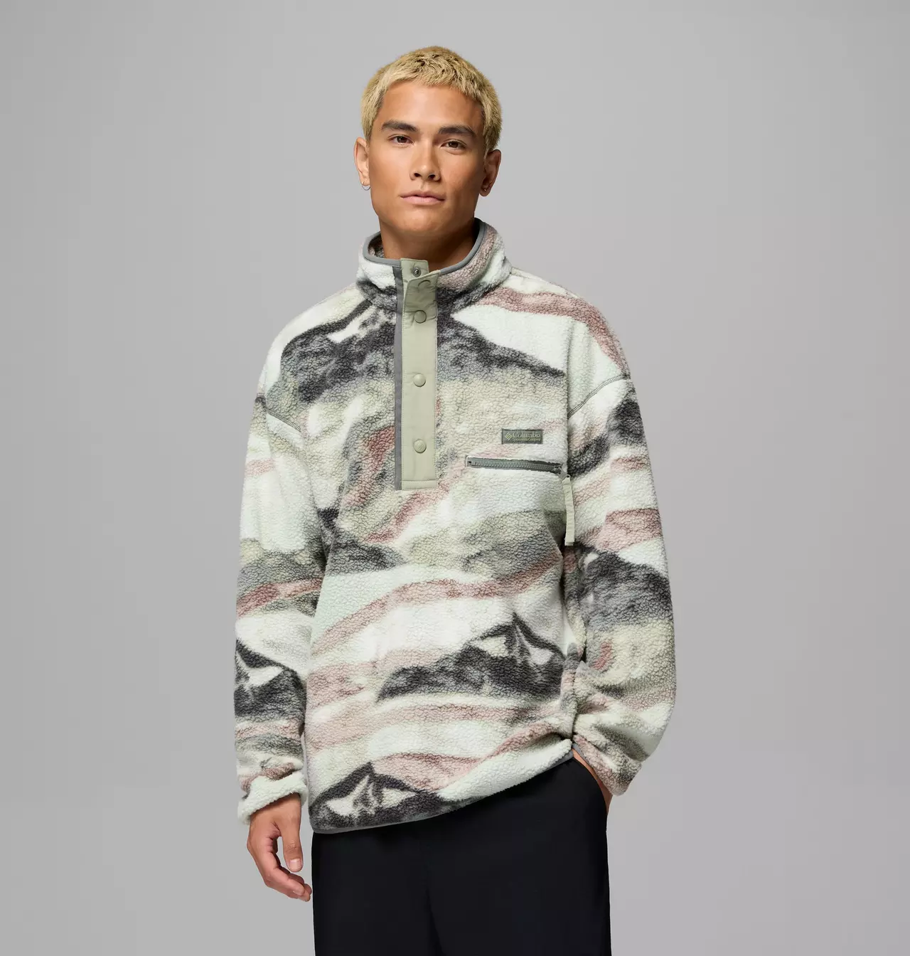 Men's Helvetia II Printed Half Snap Printed Fleece Pullover