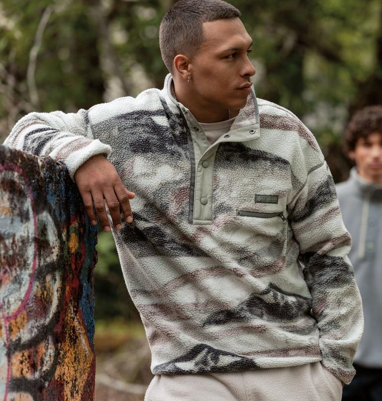 Men's Helvetia II Printed Half Snap Fleece, Color: Sedona Sage Summits, image 7