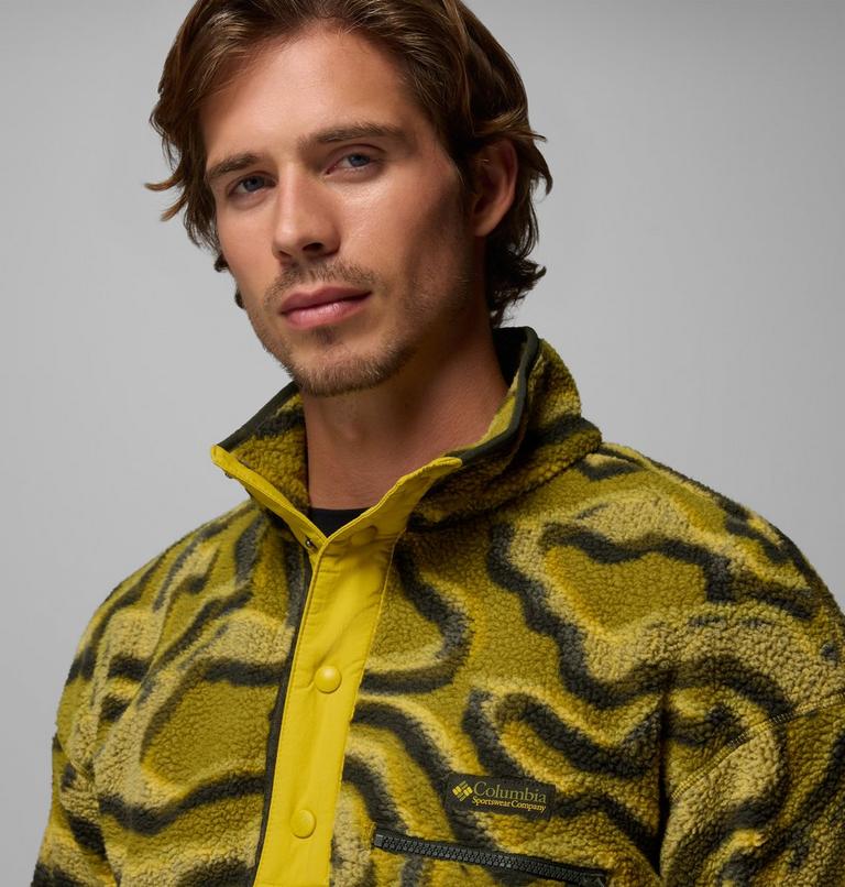 Men's Helvetia II Printed Half Snap Fleece, Color: Mossy Green, Topoglitch, image 5