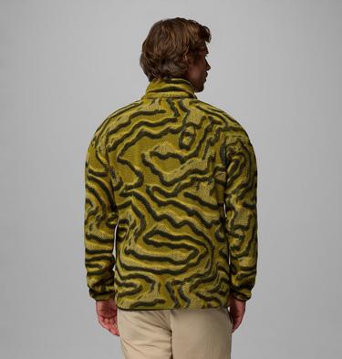 Men's Helvetia II Printed Half Snap Fleece, Color: Mossy Green, Topoglitch, image 39