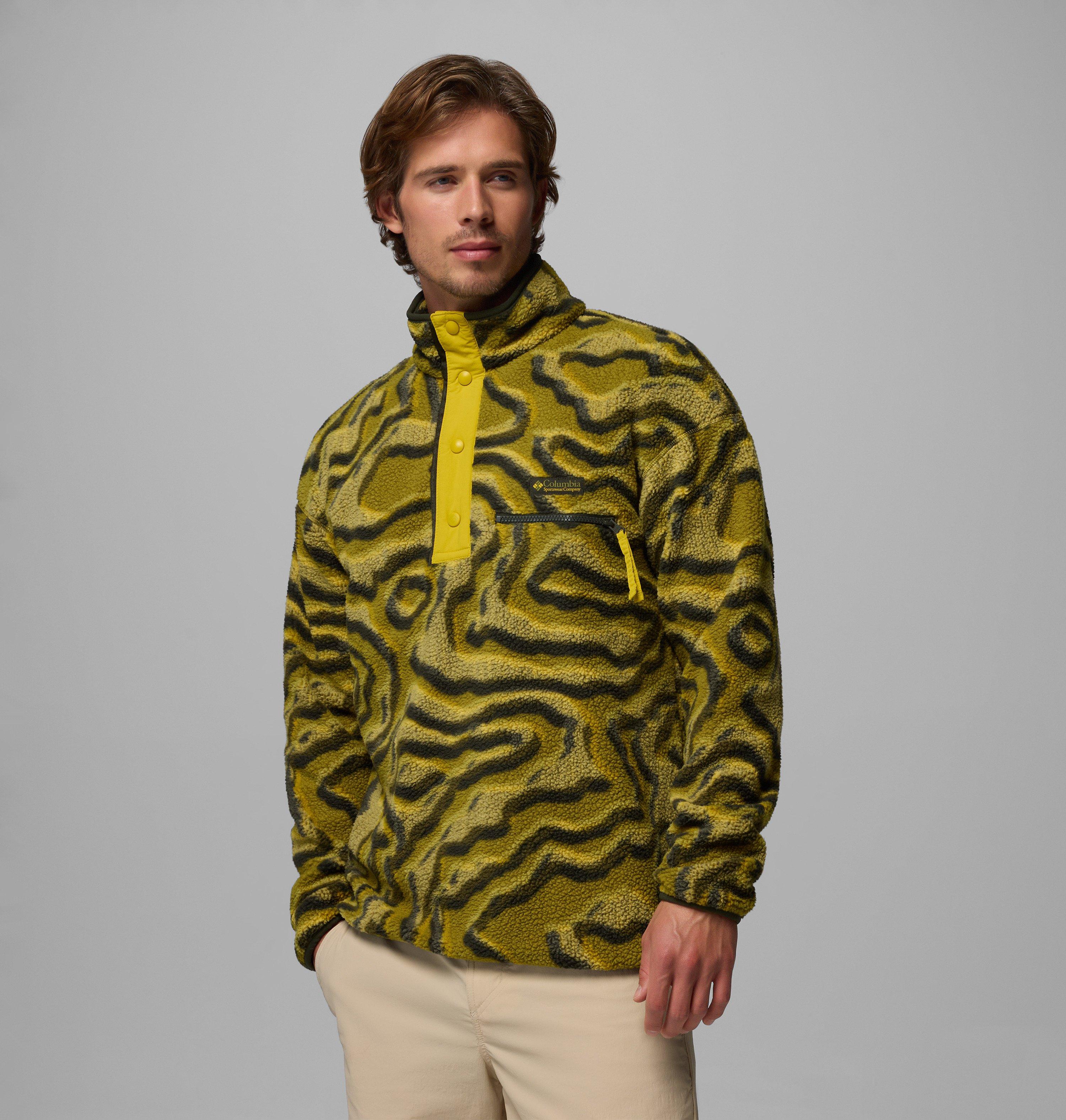 Columbia Sportswear Men's Green Columbia - Helvetia™ Ii Printed Half Snap Fleece - Mossy Topoglitch Extra Large