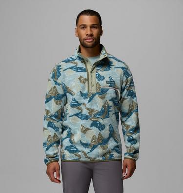 Men's Helvetia II Printed Half Snap Fleece, Color: Safari, Sunscapes, image 9