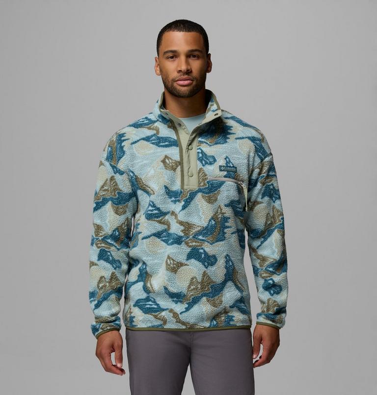 Men's Helvetia II Printed Half Snap Fleece, Color: Safari, Sunscapes, image 1