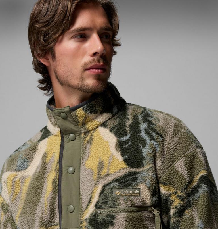 Men's Helvetia II Printed Half Snap Fleece, Color: Stone Green Soarin, image 5