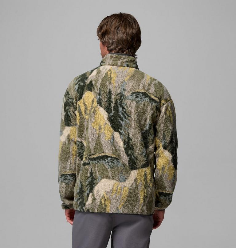 Men's Helvetia II Printed Half Snap Fleece, Color: Stone Green Soarin, image 3