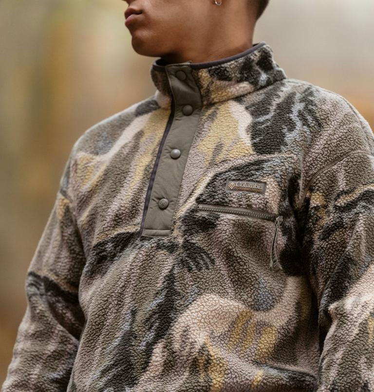 Helvetia II Printed Half Snap Fleece, Color: Stone Green Soarin, image 8