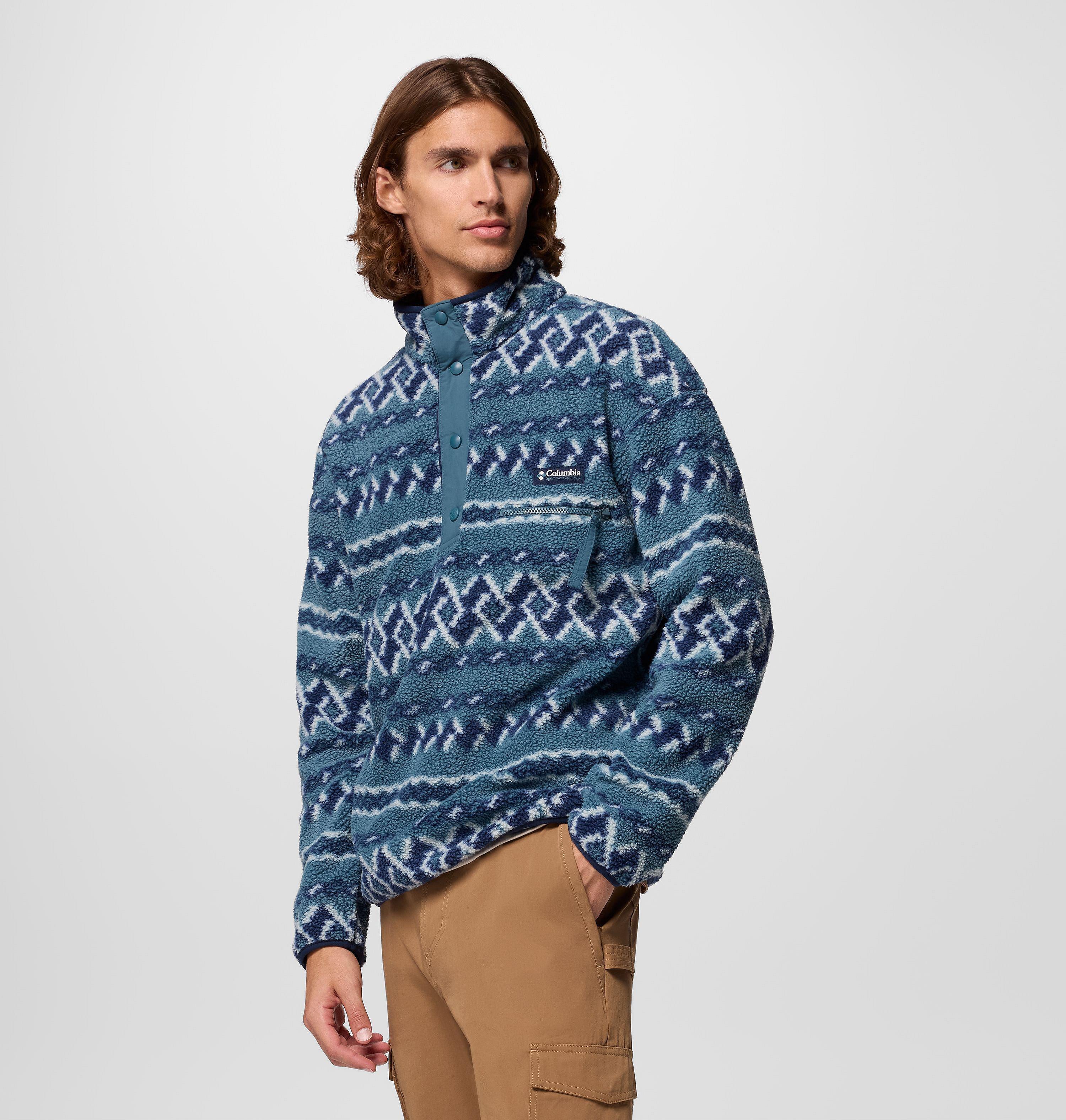 Men's Helvetia II Printed Half Snap Printed Fleece Pullover | 429 | L 4
