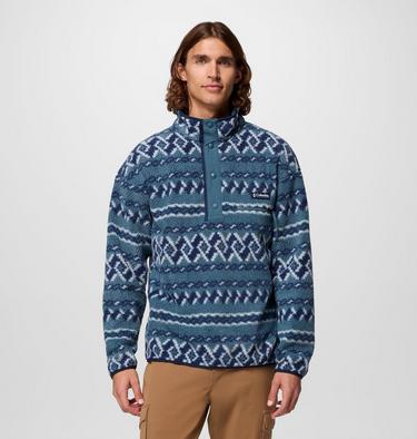 Men's Helvetia II Printed Half Snap Fleece, Color: Everblue KnitKnot, image 11