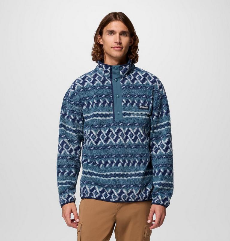 Helvetia II Printed Half Snap Fleece, Color: Everblue KnitKnot, image 1