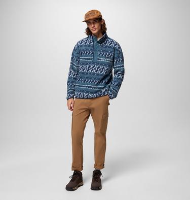 Men's Helvetia II Printed Half Snap Fleece, Color: Everblue KnitKnot, image 12