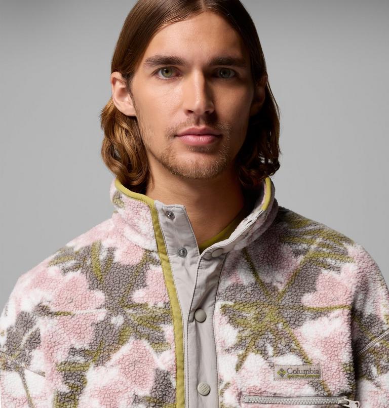 Men's Helvetia II Printed Half Snap Fleece, Color: Pink Agate, Florascope, image 5