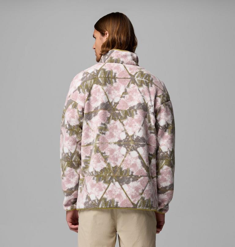 Men's Helvetia II Printed Half Snap Fleece, Color: Pink Agate, Florascope, image 3