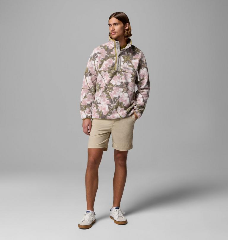 Men's Helvetia II Printed Half Snap Fleece, Color: Pink Agate, Florascope, image 2