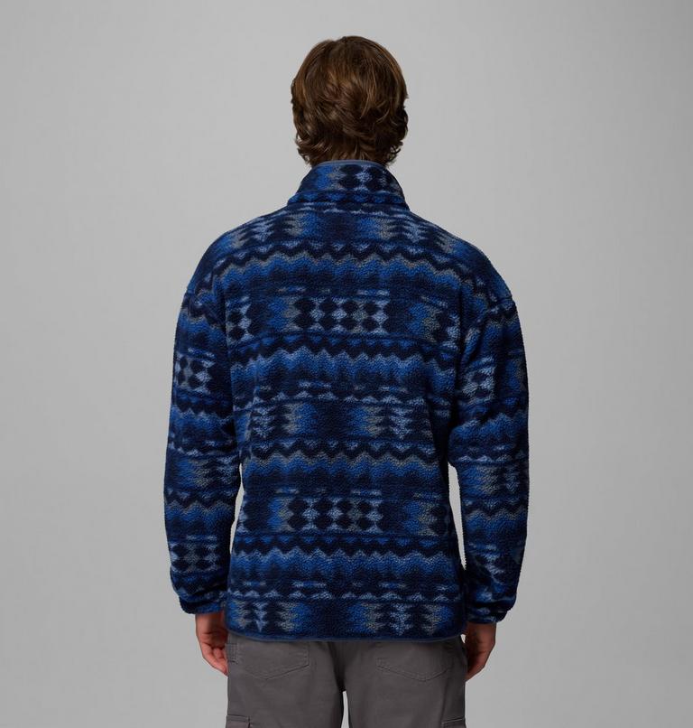 Men's Helvetia II Printed Half Snap Fleece, Color: Mountain Blue, Retrotree, image 3