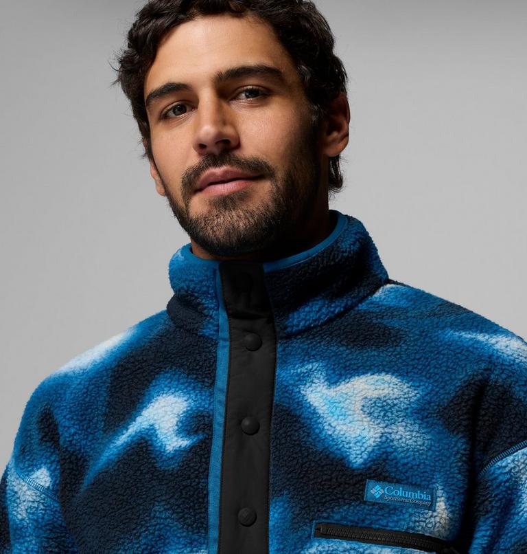 Men's Helvetia II Printed Half Snap Fleece, Color: Phoenix Blue Dyeflow, image 5