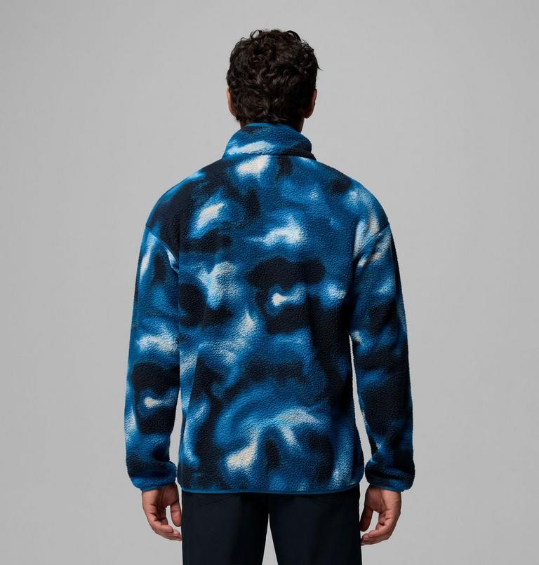 Men's Helvetia II Printed Half Snap Fleece, Color: Phoenix Blue Dyeflow, image 3