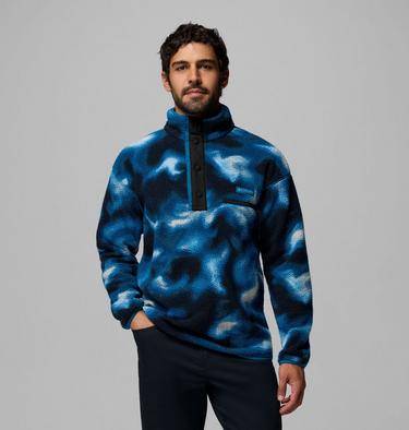 Men's Helvetia II Printed Half Snap Fleece, Color: Phoenix Blue Dyeflow, image 15