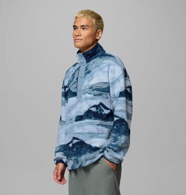 Men's Helvetia II Printed Half Snap Fleece, Color: Rainy Day Summits, image 20