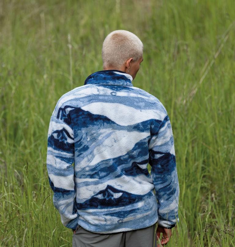 Men's Helvetia II Printed Half Snap Fleece, Color: Rainy Day Summits, image 7