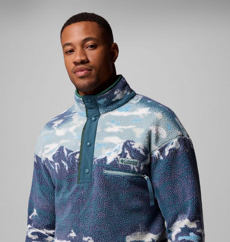 Helvetia II Printed Half Snap Fleece, Color: Crushed Blue Sisters, image 5