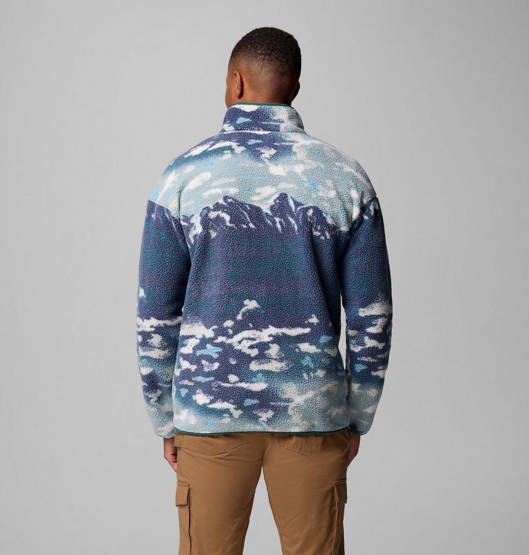 Helvetia II Printed Half Snap Fleece, Color: Crushed Blue Sisters, image 3