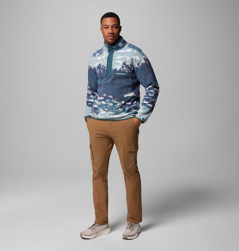 Helvetia II Printed Half Snap Fleece, Color: Crushed Blue Sisters, image 2