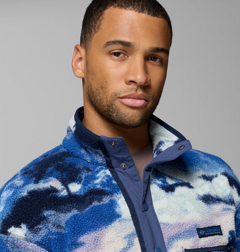 Men's Helvetia II Printed Half Snap Fleece, Color: Collegiate Navy, Dreaming, image 5