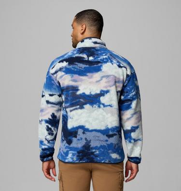Men's Helvetia II Printed Half Snap Fleece, Color: Collegiate Navy, Dreaming, image 15