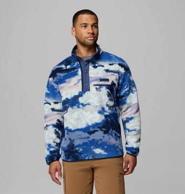 Men's Helvetia II Printed Half Snap Fleece, Color: Collegiate Navy, Dreaming, image 7