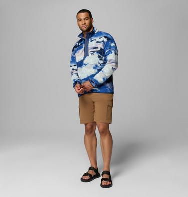 Men's Helvetia II Printed Half Snap Fleece, Color: Collegiate Navy, Dreaming, image 8