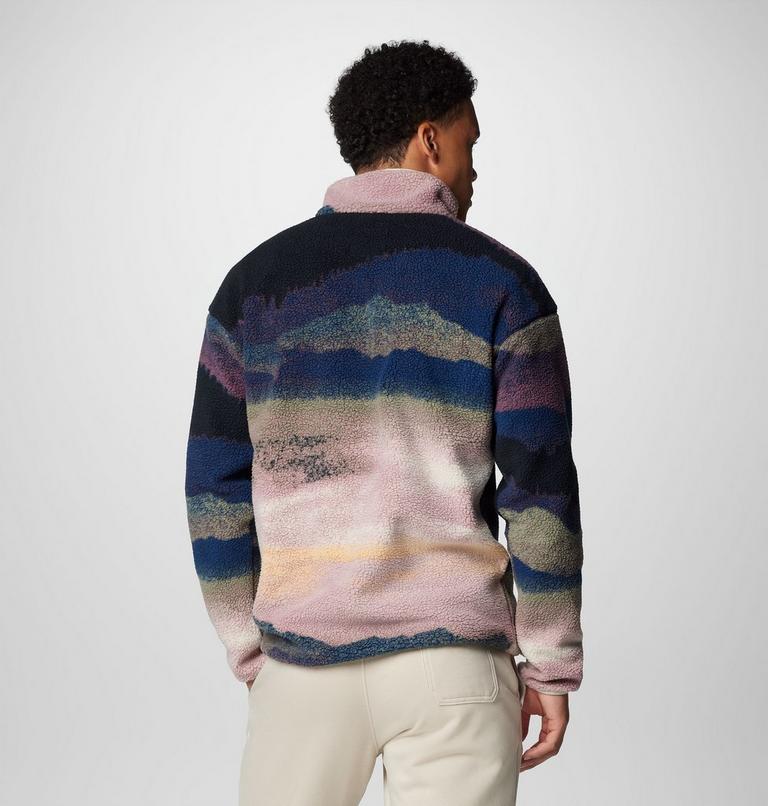 Men's Helvetia II Printed Half Snap Fleece, Color: Collegiate Navy Dolomites, image 2