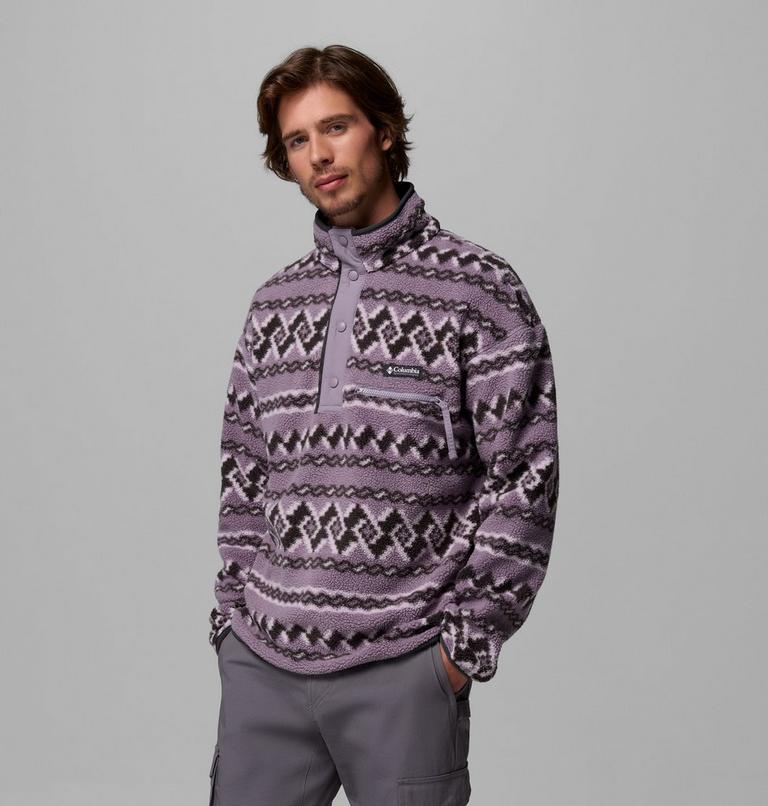 Men's Helvetia II Printed Half Snap Fleece, Color: Shale Purple KnitKnot, image 4