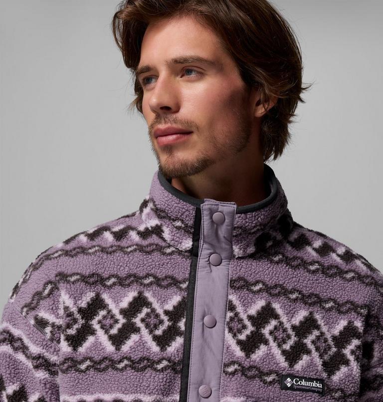 Men's Helvetia II Printed Half Snap Fleece, Color: Shale Purple KnitKnot, image 5