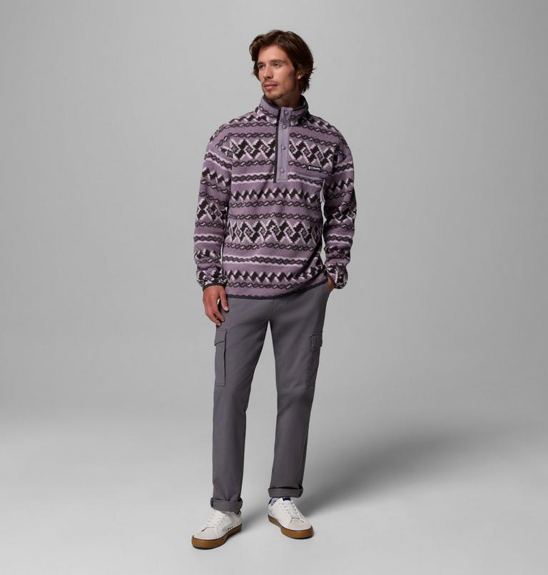 Men's Helvetia II Printed Half Snap Fleece, Color: Shale Purple KnitKnot, image 2
