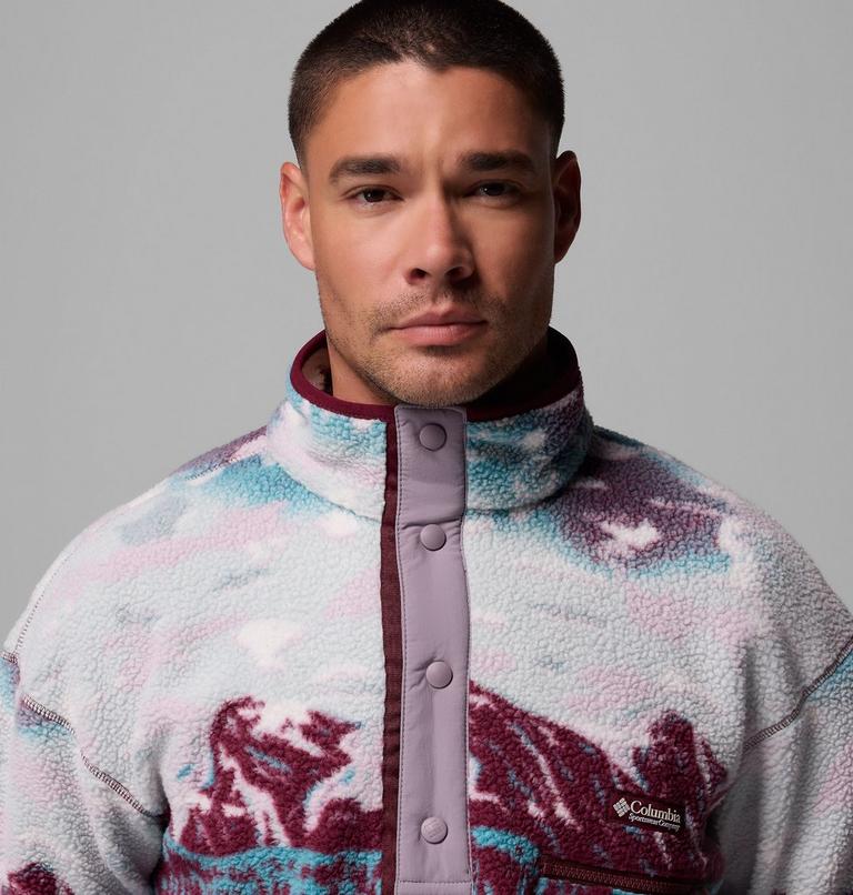 Helvetia II Printed Half Snap Fleece, Color: Rich Wine Sisters, image 5