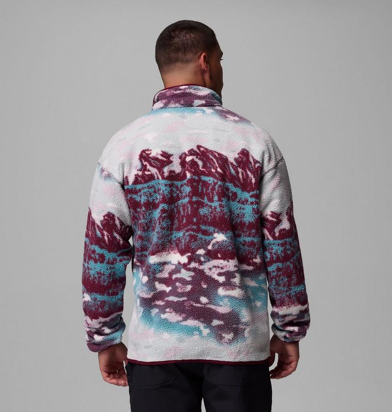 Helvetia II Printed Half Snap Fleece, Color: Rich Wine Sisters, image 3
