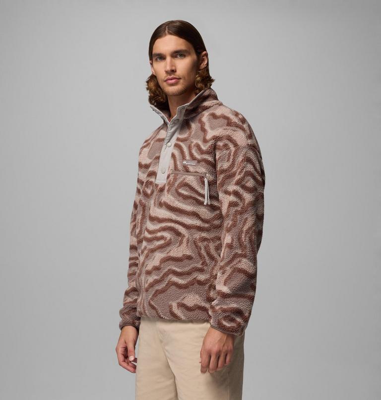Men's Helvetia II Printed Half Snap Fleece, Color: Iron, Topoglitch, image 4