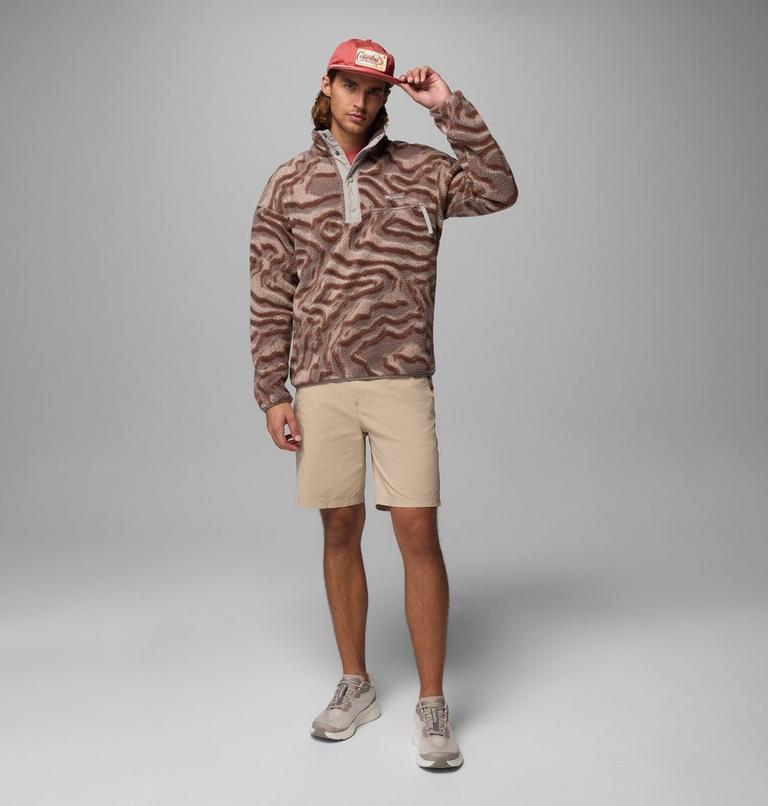 Men's Helvetia II Printed Half Snap Fleece, Color: Iron, Topoglitch, image 2