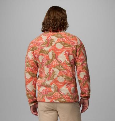 Men's Helvetia II Printed Half Snap Fleece, Color: Washed Red, Sunscapes, image 23