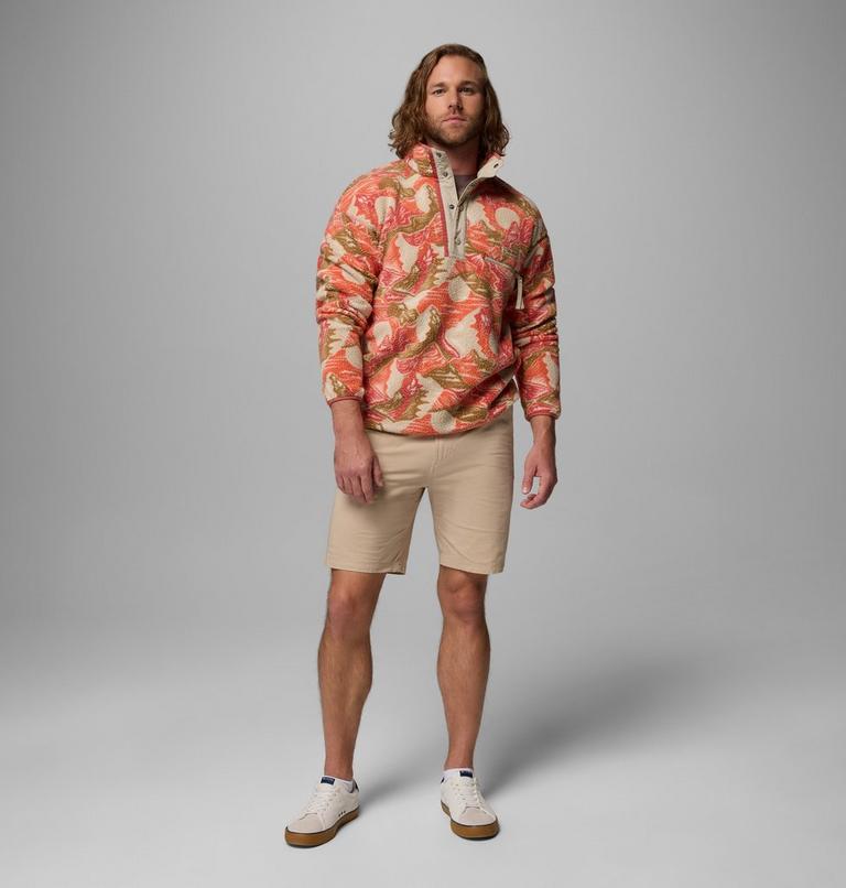 Men's Helvetia II Printed Half Snap Fleece, Color: Washed Red, Sunscapes, image 2