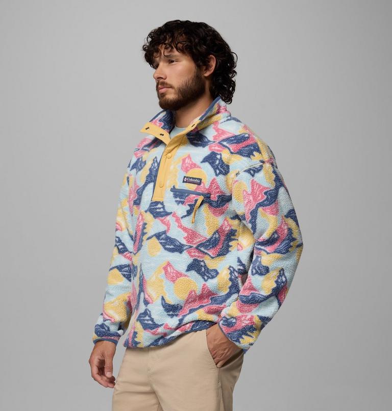 Men's Helvetia II Printed Half Snap Fleece, Color: Sand Dune, Sunscapes, image 4